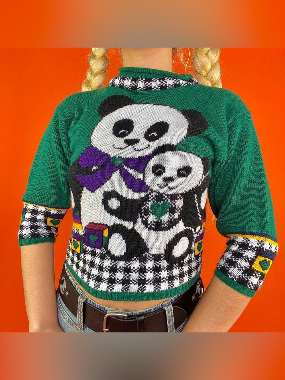 Vintage 90s Kawaii Panda Sweater